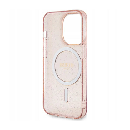 Guess Hülle Glitter Gold MagSafe Pink - iPhone 14 Pro