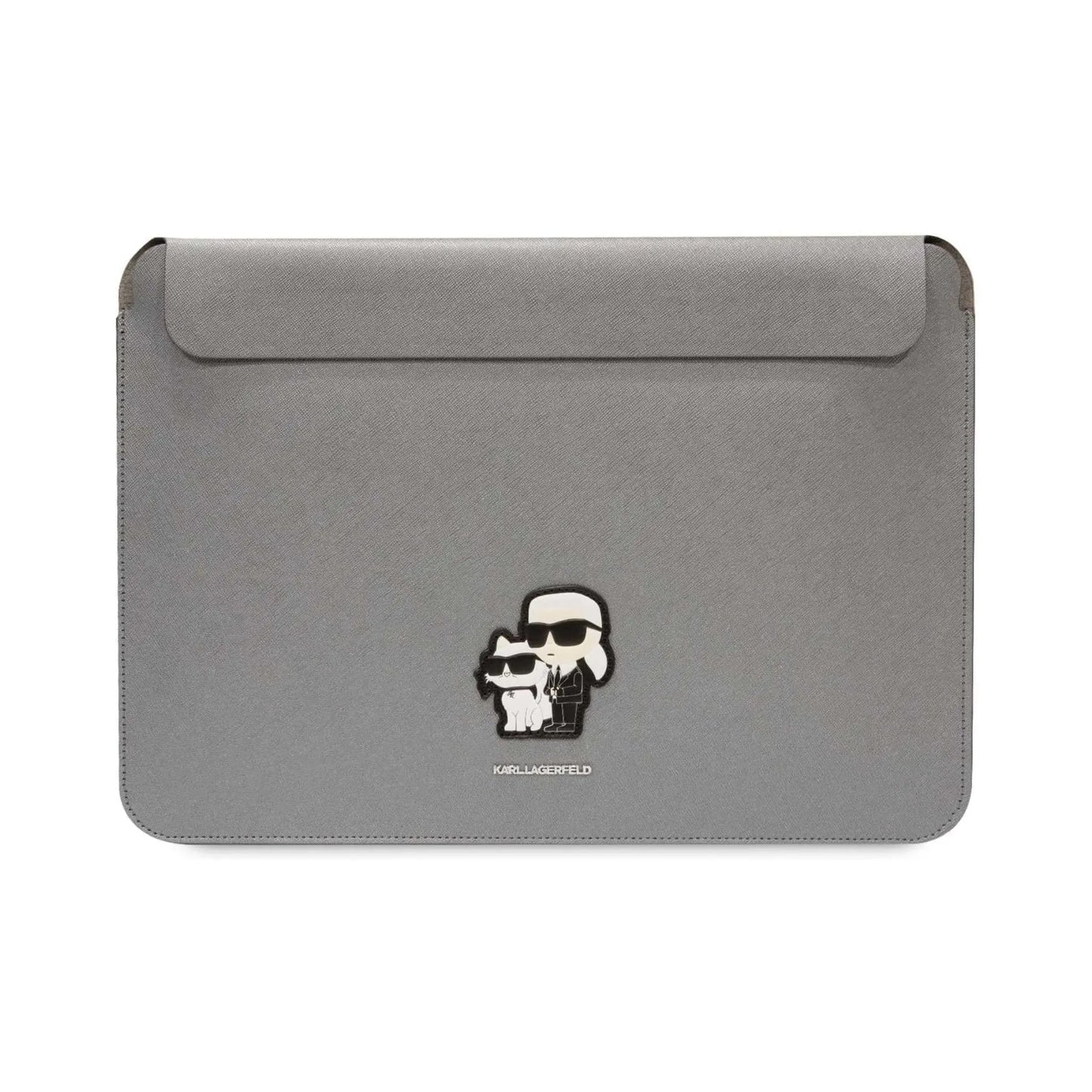 Karl Lagerfeld NFT Saffiano Karl & Choupette Sleeve Notebook-Hülle, Silber - 14 Zoll