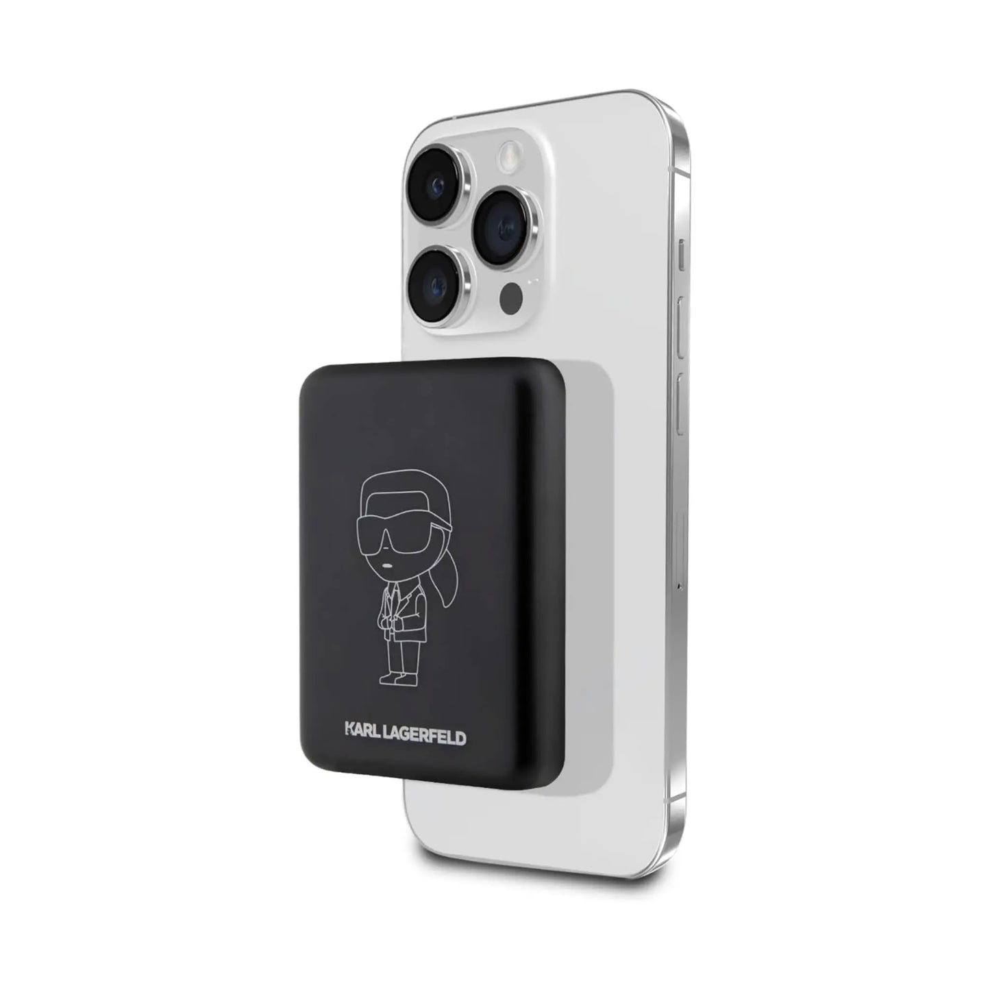 Karl Lagerfeld Ikonik MagSafe Induktive Powerbank 5W 3000mAh, Schwarz