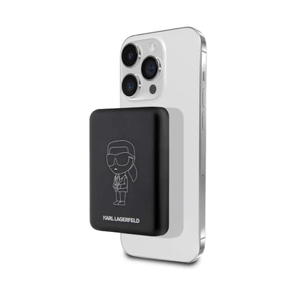Karl Lagerfeld Ikonik MagSafe Induktive Powerbank 5W 3000mAh, Schwarz