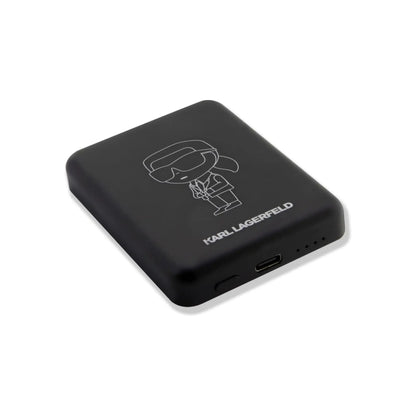 Karl Lagerfeld Ikonik MagSafe Induktive Powerbank 5W 3000mAh, Schwarz