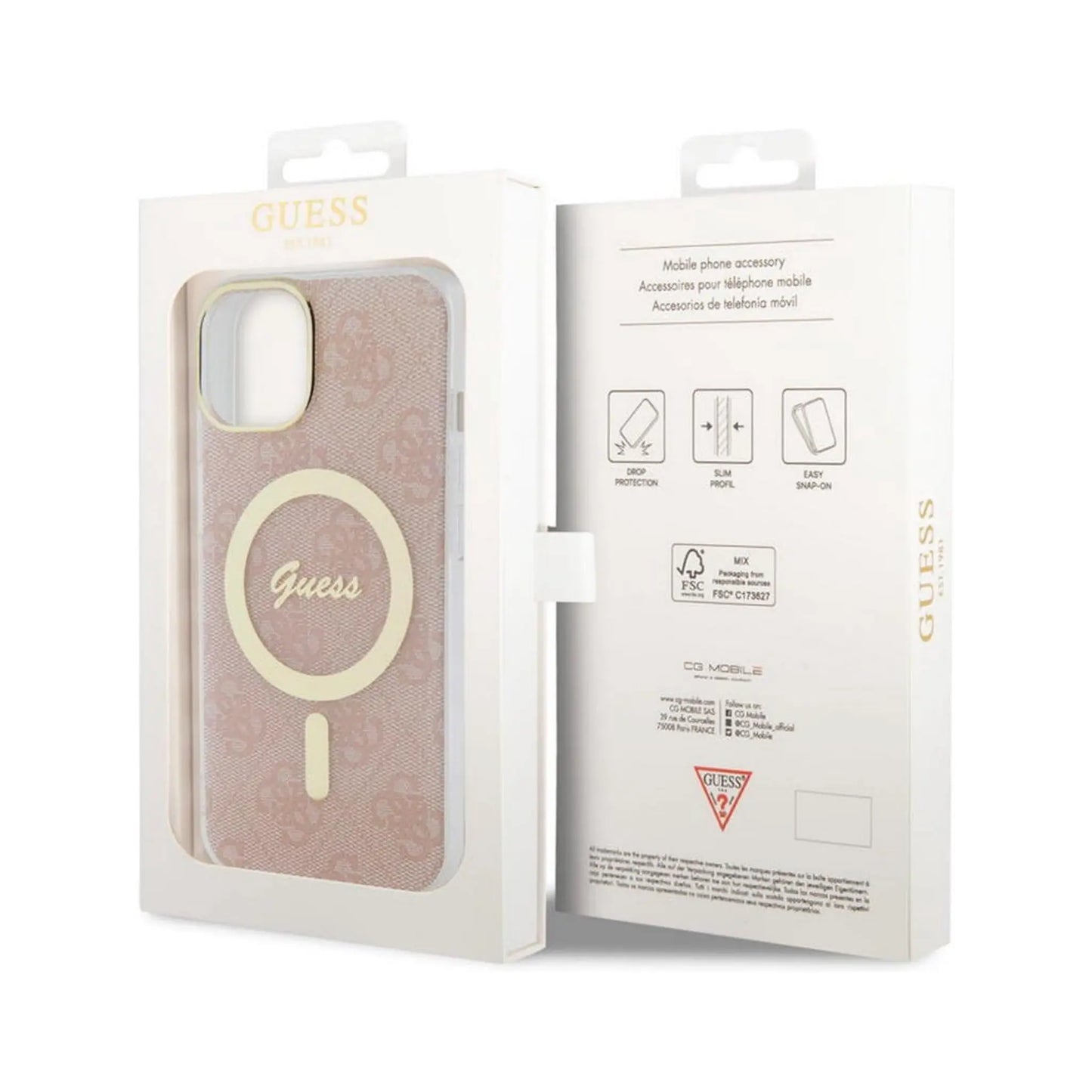 Guess Hülle 4G Für Magsafe Rosa - iPhone 14 Plus