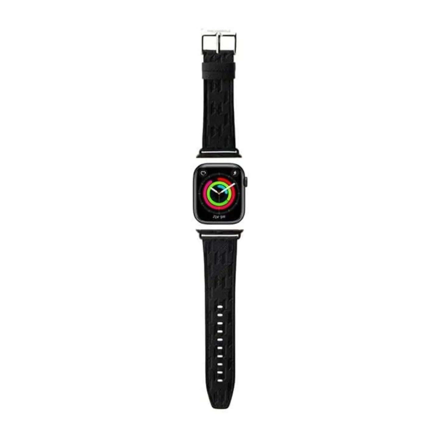 Karl Lagerfeld Saffiano Monogram Apple Watch Armband, Schwarz - 38/40/41 mm