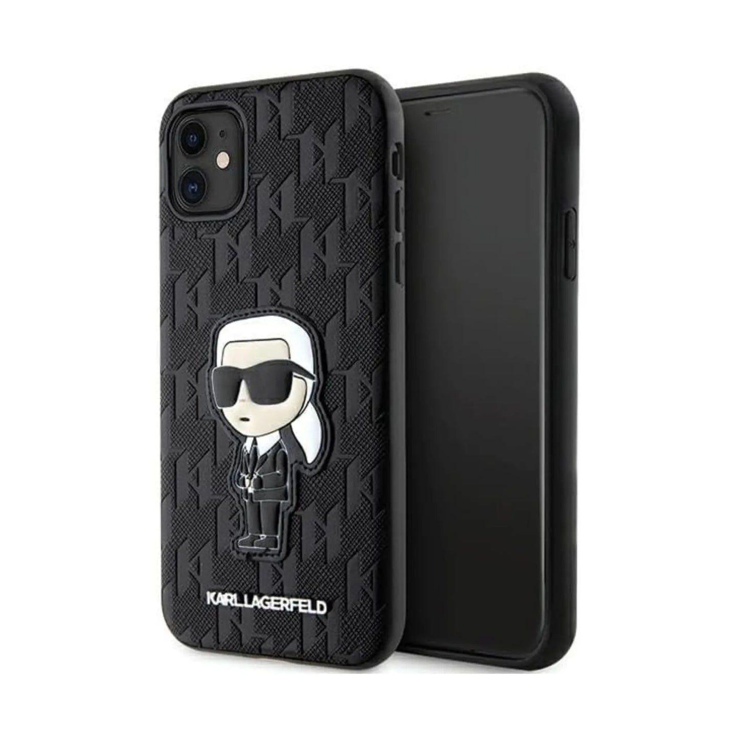 Karl Lagerfeld Hülle KLHCN61SAKHPKK Saffiano Monogram Ikonik Schwarz – iPhone 11/XR