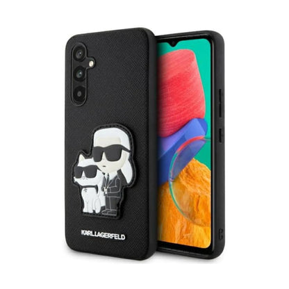 Karl Lagerfeld Saffiano Karl & Choupette Hardcase KLHCA34SANKCPK, Schwarz - Samsung Galaxy A34 5G