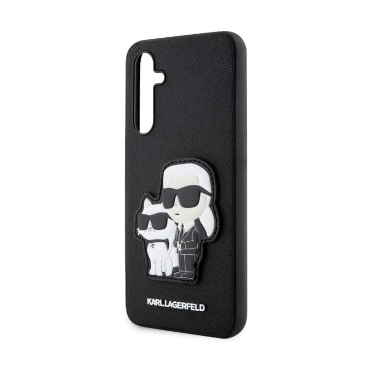 Karl Lagerfeld Saffiano Karl & Choupette Hardcase KLHCA34SANKCPK, Schwarz - Samsung Galaxy A34 5G