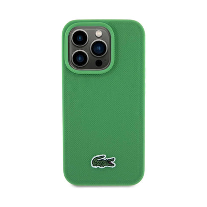 Lacoste iPhone 15 Pro Max Hülle, Grün – Iconic Petit Piqué Woven Logo MagSafe