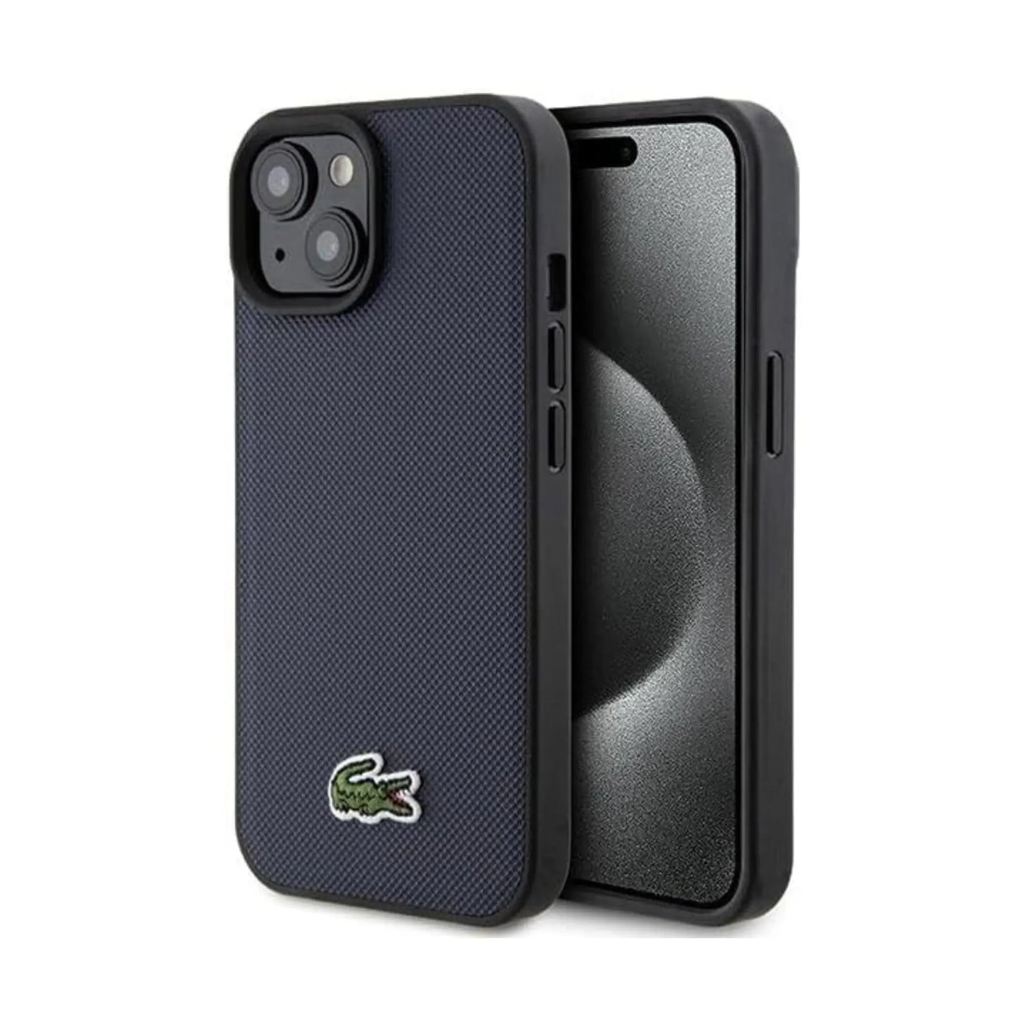 Lacoste Hülle Iconic Petit Piqué Woven Logo MagSafe Navy – iPhone 15