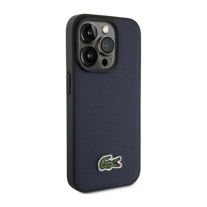 Lacoste iPhone 15 Pro Max Hülle, Navy – Iconic Petit Piqué Woven Logo MagSafe