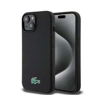 Lacoste Hülle Liquid Silicone Croc Logo MagSafe Schwarz – iPhone 15 Plus