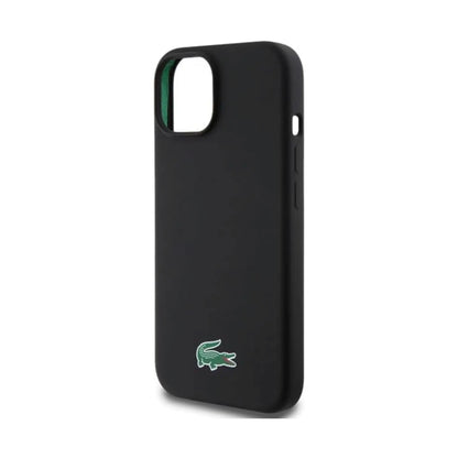 Lacoste Hülle Liquid Silicone Croc Logo MagSafe Schwarz – iPhone 15 Plus