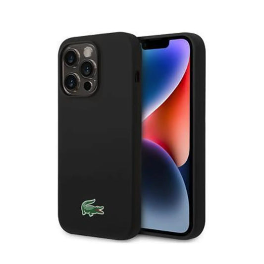 Lacoste Hülle Liquid Silicone Croc Logo MagSafe Schwarz – iPhone 15 Pro Max