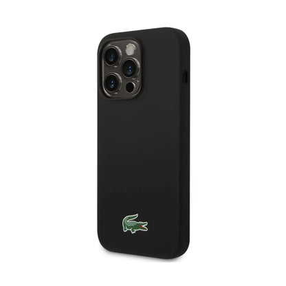 Lacoste Hülle Liquid Silicone Croc Logo MagSafe Schwarz – iPhone 15 Pro Max