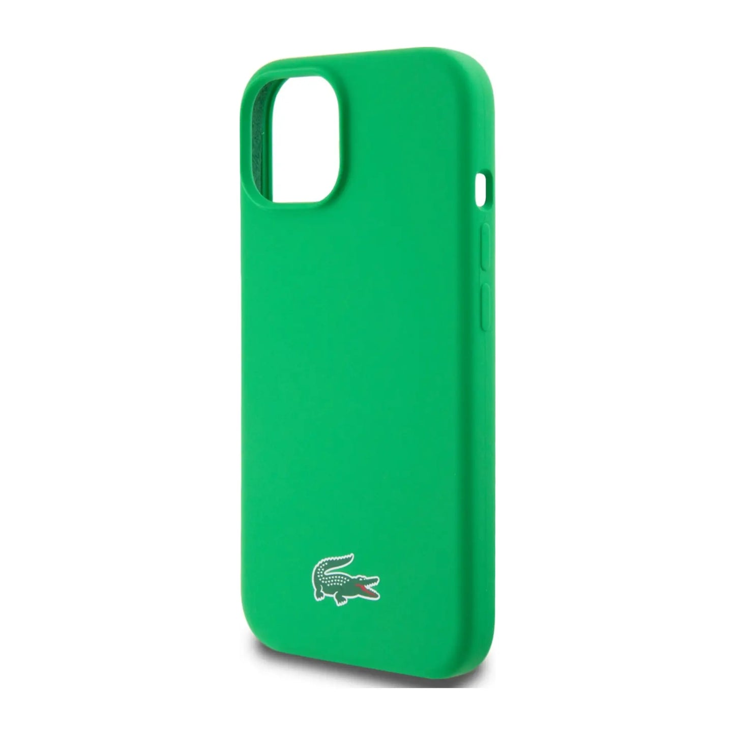 Lacoste Hülle LCHMP15SSLON Silikon Mikrofasern Croc Logo MagSafe Grün – iPhone 15
