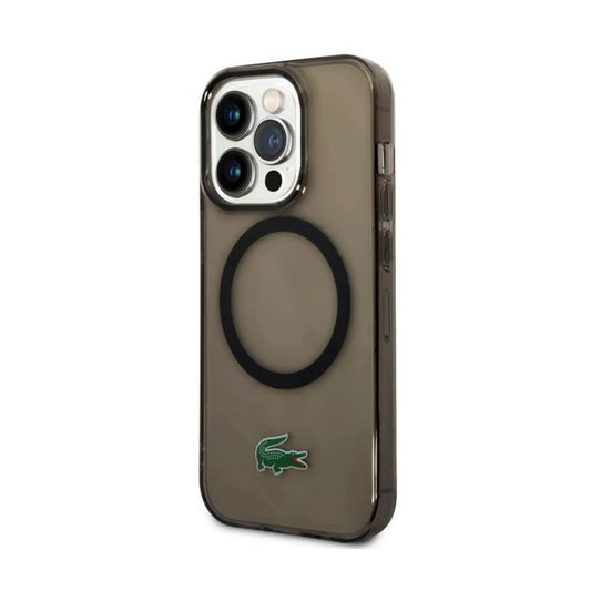 Lacoste Hülle Hardcase Transparent MagSafe Schwarz – iPhone 15 Pro Max
