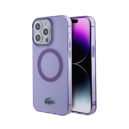 Lacoste Hülle Hardcase Iconic Crocodile Logo MagSafe Lila – iPhone 15 Pro Max