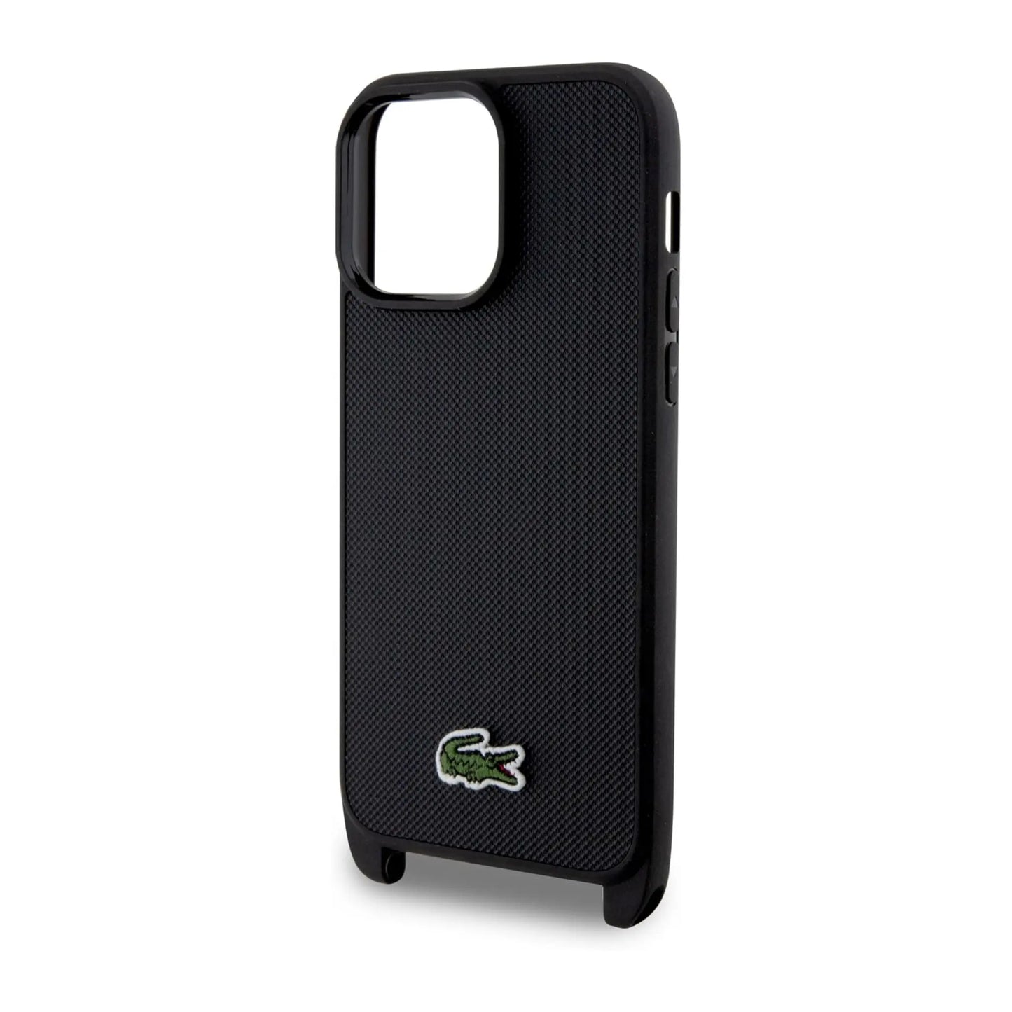 Lacoste Hülle LCHCP15XSPVCK Iconic Petit Pique Crossbody Schwarz – iPhone 15 Pro Max