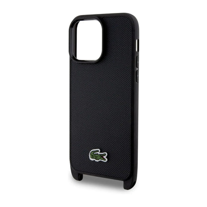 Lacoste Hülle LCHCP15XSPVCK Iconic Petit Pique Crossbody Schwarz – iPhone 15 Pro Max