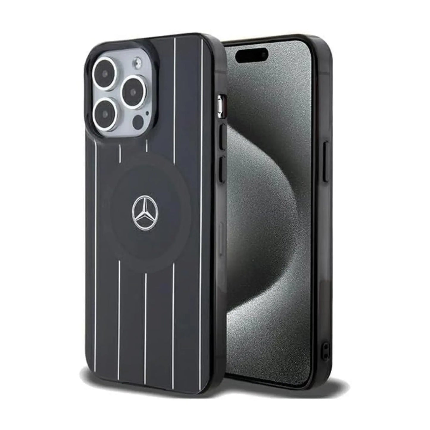 Mercedes Double Layer Hardcase Crossed Lines, Schwarz - iPhone 15 Pro