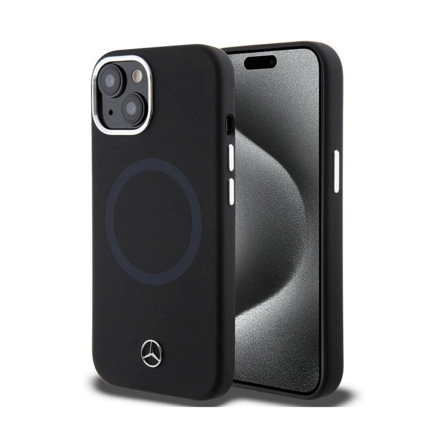 Mercedes Hülle Silicone Bicolor MagSafe Schwarz – iPhone 15