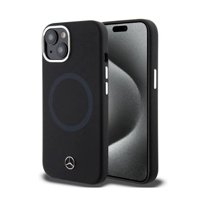 Mercedes Hülle Silicone Bicolor MagSafe Schwarz – iPhone 15