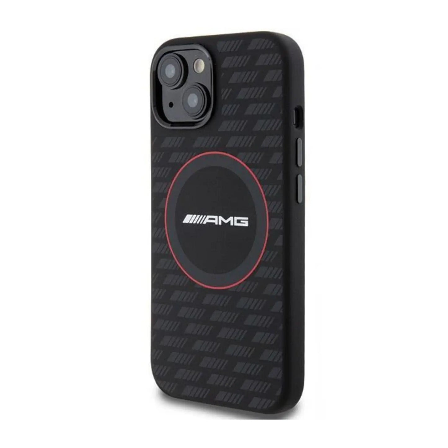 AMG Hülle Liquid Silicone Carbon Pattern MagSafe Schwarz – iPhone 15