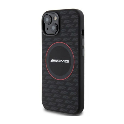 AMG Hülle Liquid Silicone Carbon Pattern MagSafe Schwarz – iPhone 15