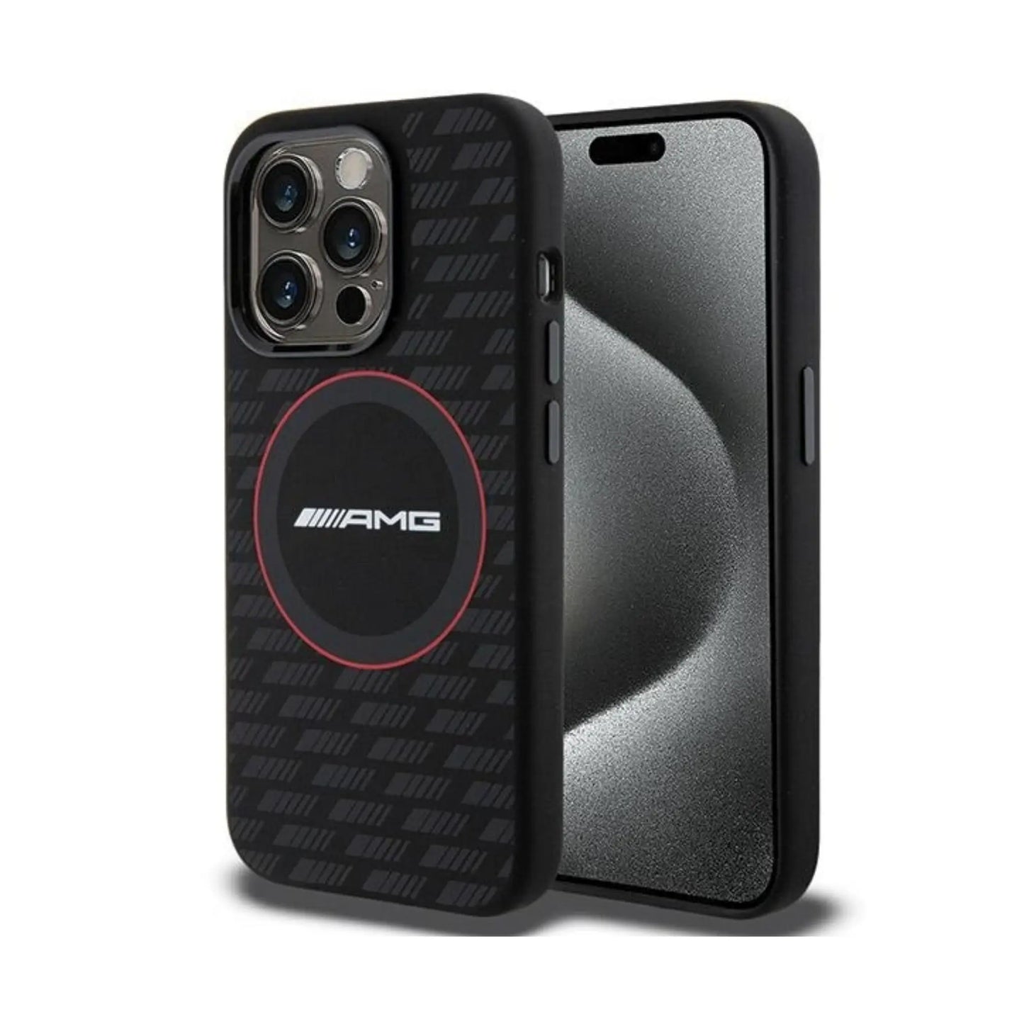 AMG Hülle Silikon Carbon Pattern MagSafe Schwarz – iPhone 15 Pro Max