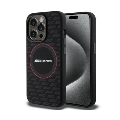 AMG Hülle Silikon Carbon Pattern MagSafe Schwarz – iPhone 15 Pro Max