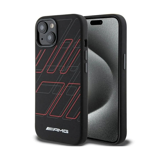 AMG Hülle Silikon Große Rauten MagSafe Schwarz – iPhone 15/14/13