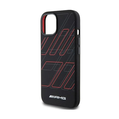 AMG Hülle Silikon Große Rauten MagSafe Schwarz – iPhone 15/14/13