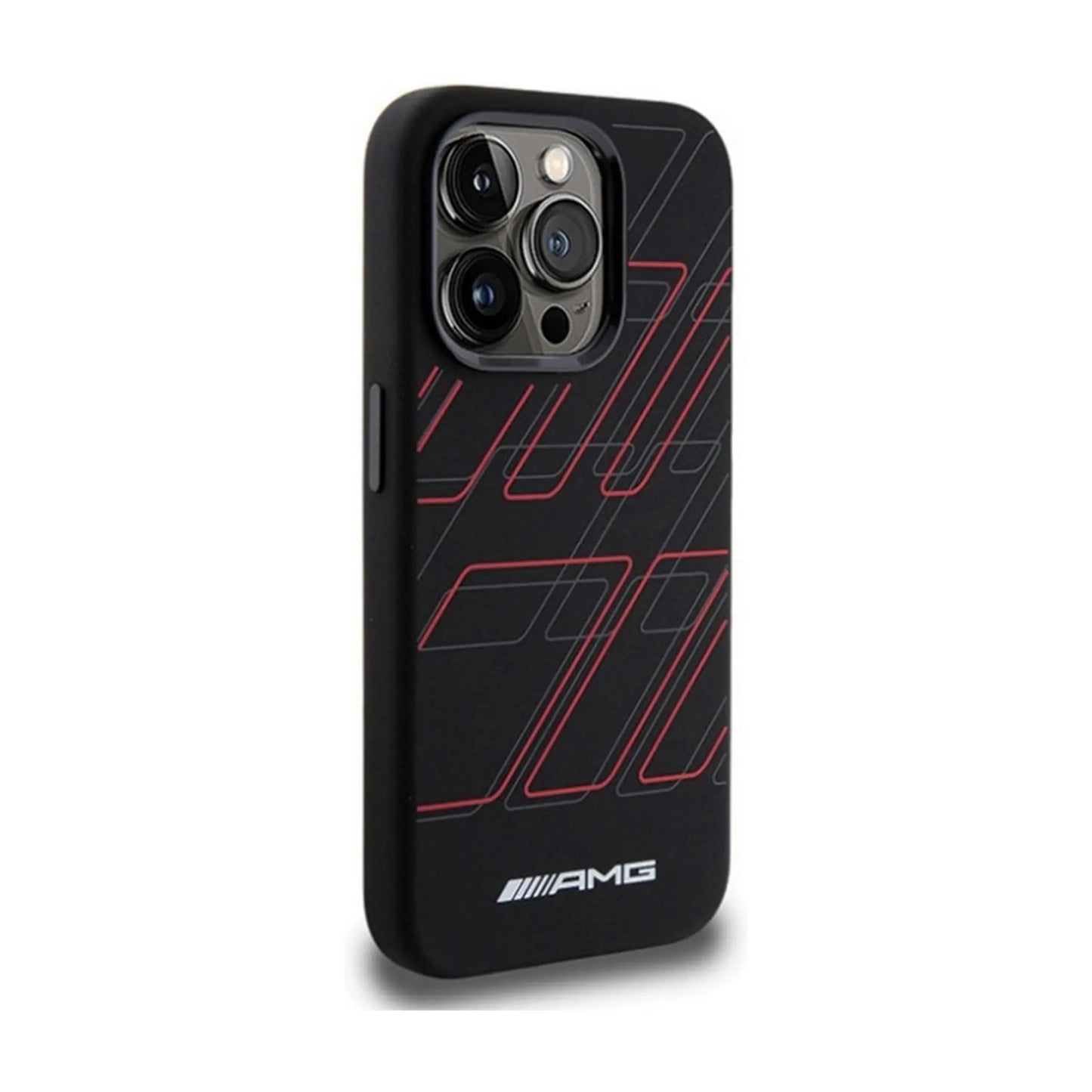 Mercedes-AMG Hülle Large Rhombuses MagSafe Schwarz – iPhone 15 Pro Max