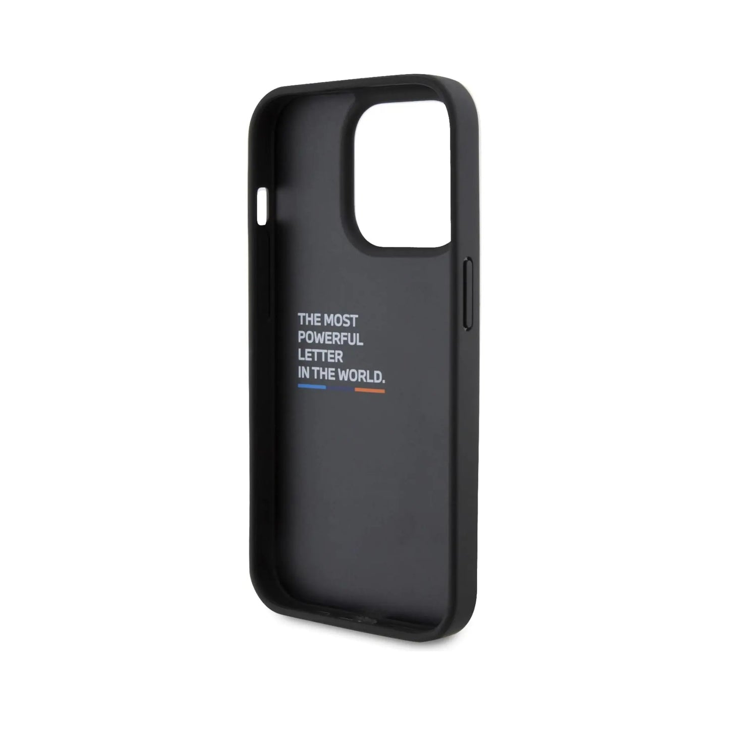 BMW iPhone 15 Hülle, Schwarz – Leder Carbon Blue Line