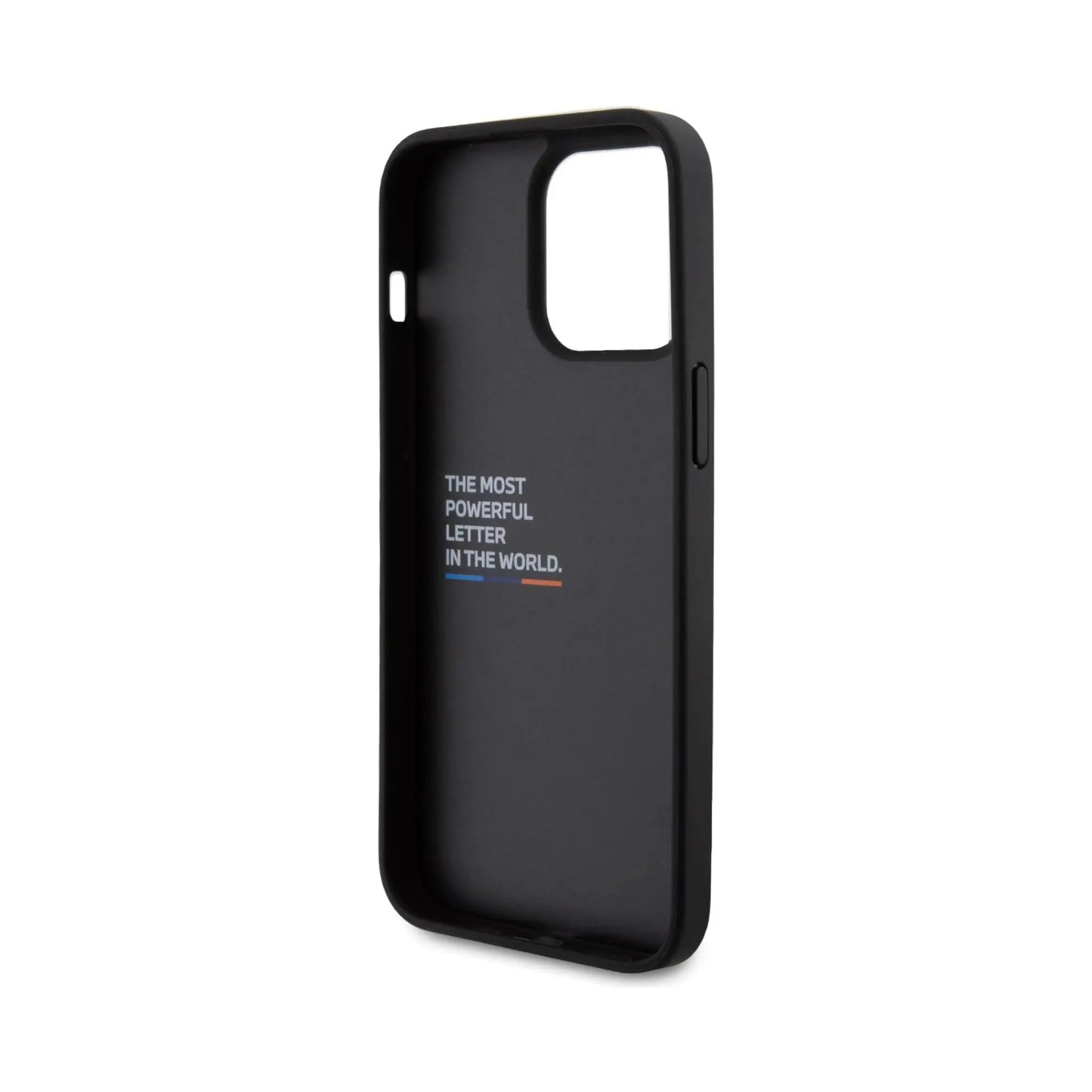 BMW iPhone 15 Pro Max Hülle, Schwarz – Leder Carbon Blue Line