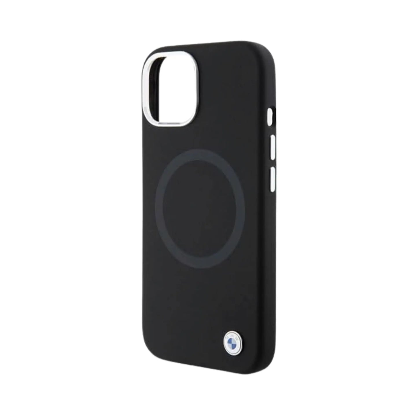 BMW iPhone 15 Plus Hülle, Schwarz – Signature Liquid Silicone MagSafe