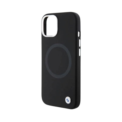 BMW iPhone 15 Plus Hülle, Schwarz – Signature Liquid Silicone MagSafe