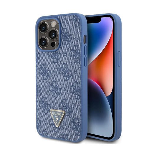 Guess Hülle 4G Triangle Strass Blau – iPhone 15 Pro Max