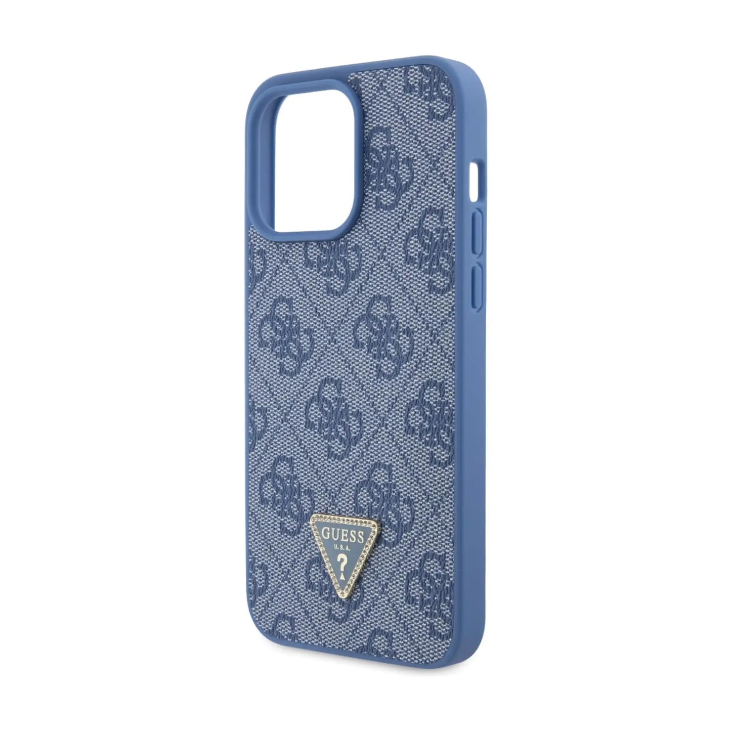 Guess Hülle 4G Triangle Strass Blau – iPhone 15 Pro Max