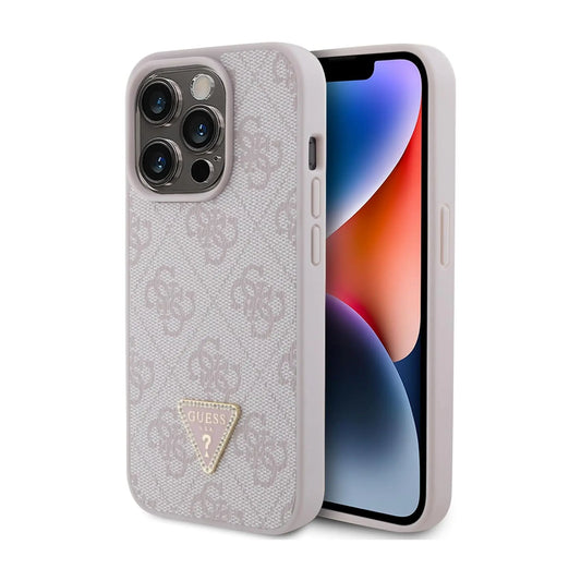 Guess Hülle 4G Triangle Strass Pink – iPhone 15 Pro