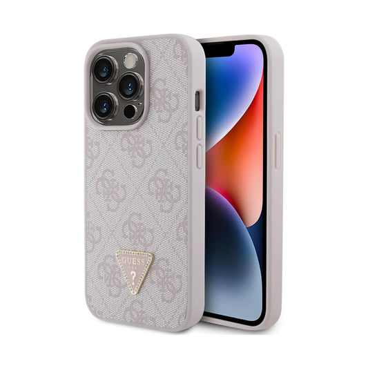 Guess 4G Triangle Rhinestone Case, Pink – iPhone 15 Pro Max