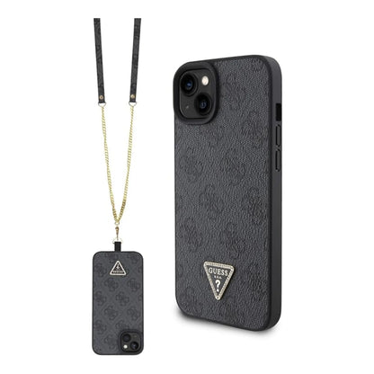Guess iPhone 15 Plus Hülle, Schwarz – Crossbody 4G Metal Logo