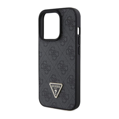 Guess iPhone 15 Pro Hülle, Schwarz – Crossbody 4G Metal Logo