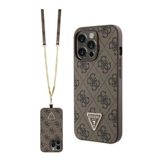 Guess Hülle Crossbody 4G Metal Logo Braun - iPhone 13 Pro Max