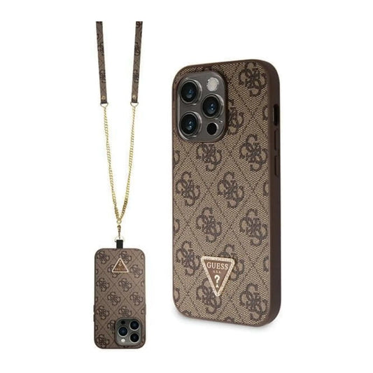 Guess Crossbody 4G Metal Logo, Braun - iPhone 14 Pro