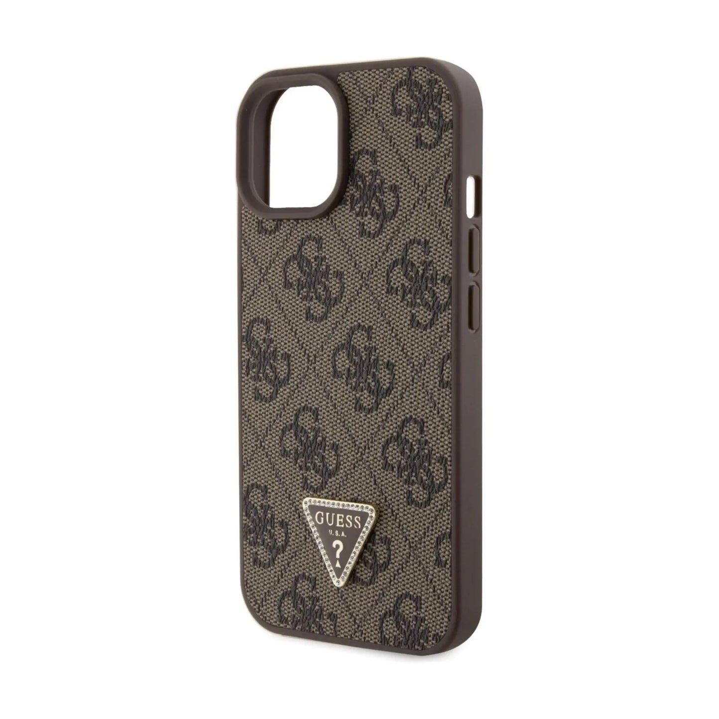 Guess Hülle Crossbody 4G Metal Logo Braun - iPhone 15