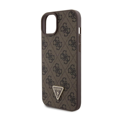 Guess Crossbody 4G Metal Logo Hülle Braun – iPhone 15 Plus