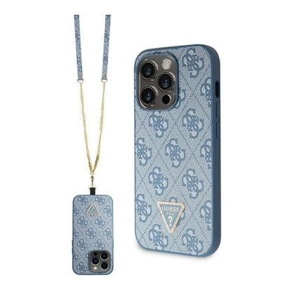 Guess Hülle GUHCP14LP4TDSCPB 4G Crossbody Blau - iPhone 14 Pro
