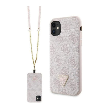 Guess Hülle GUHCN61P4TDSCPP Crossbody 4G Metal Logo Rosa – iPhone 11 / XR