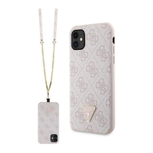 Guess Hülle GUHCN61P4TDSCPP Crossbody 4G Metal Logo Rosa – iPhone 11 / XR