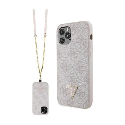 Guess Hülle Crossbody 4G Metal Logo Pink - iPhone 12 / 12 Pro